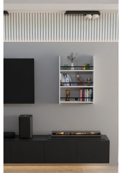 Duvar Rafı Kitaplık 3 Katlı Kitaplık Ünite Ahşap Raf Banyo Mutfak Montessori Raf Çok Amaçlı fırsatları