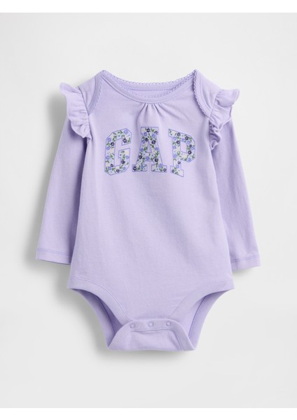Bebek Mor Organik Pamuk Gap Logo Bodysuit