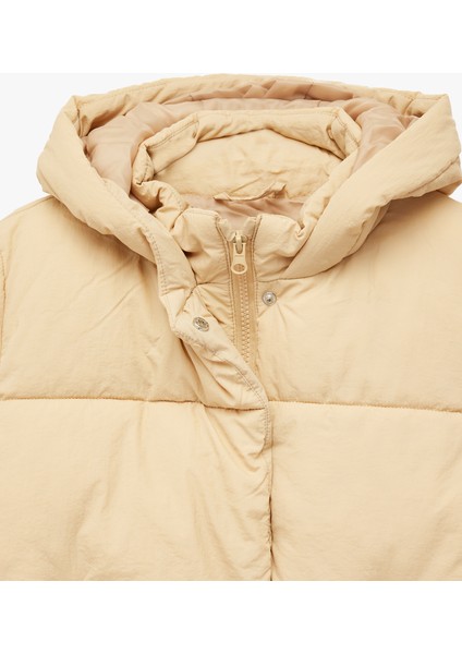 Uzun Kollu Kapşonlu Şişme Mont modelleri