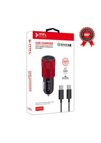 38W Pd+Usb Çift Portlu Qualcomm Qc 4.0 Hızlı Araç Şarj Cihazı MT-A1835 fırsatları