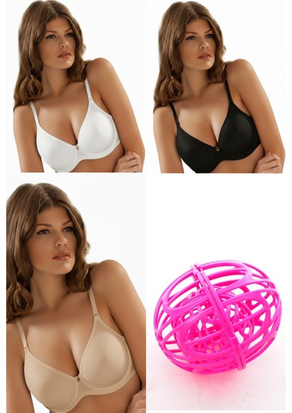 9405 Fanetta 3'lü Eko Paket (Siyah-Beyaz-Ten) + Hediyeli Sütyen Seti