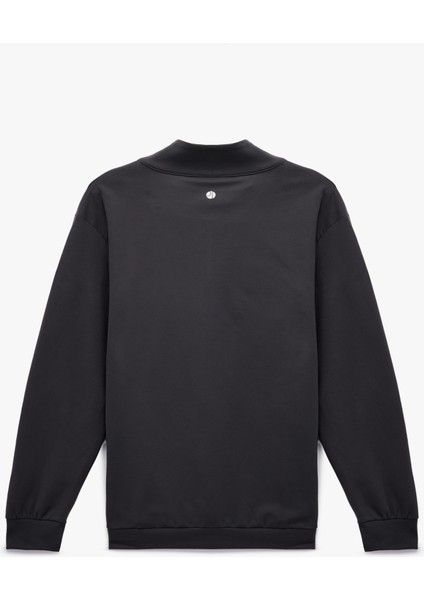 Uzun Kollu Dik Yaka Yarım Fermuarlı Oversize Spor Sweatshirt fiyatları