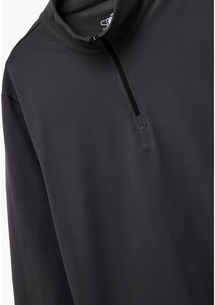 Uzun Kollu Dik Yaka Yarım Fermuarlı Oversize Spor Sweatshirt modelleri