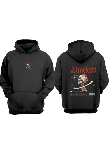 Eimeless Tasarım Sırt Baskılı Siyah Sweatshirt