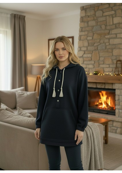 Üç Iplik Şardonlu Oversize Düğmeli Penye Tunik fiyatları