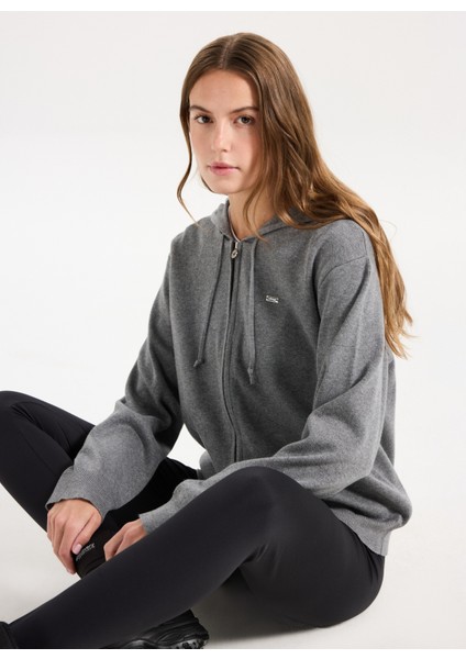 Gri Melanj Kadın Hırka J5WL-HRK7181