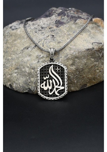 Hamd Olsun Arapça Yazlı 925 Ayar Gümüş Kolye Zincir 902393 modelleri