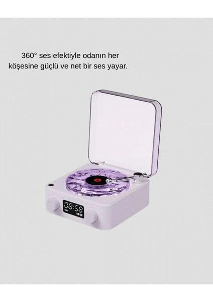 Projektör Işıklı Retro Hoparlör Bluetooth Aux USB Hafıza Kartlı 360° Sesli Şarjlı fiyatları