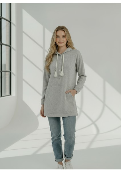 Üç Iplik Şardonlu Oversize Düğmeli Penye Tunik fiyatları