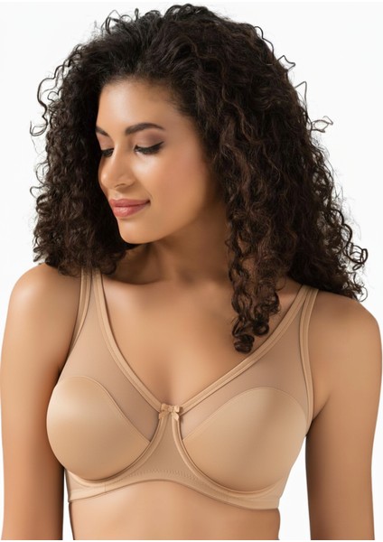 9200 Linda Tül Detaylı Toparlayıcı Soft Sütyen Ten