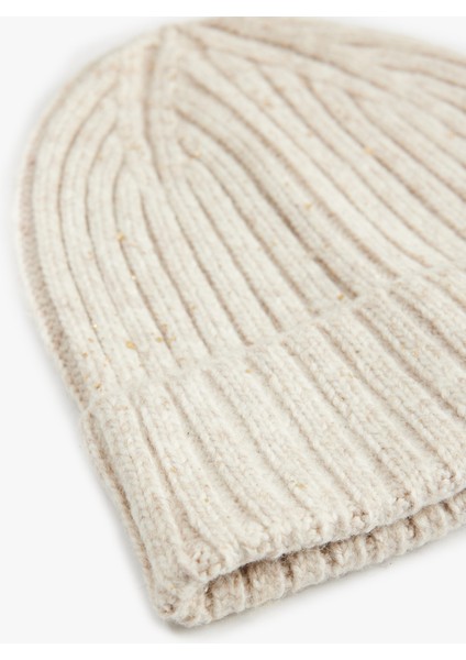 Basic Katlı Yün Karışımlı Örgü Bere modelleri