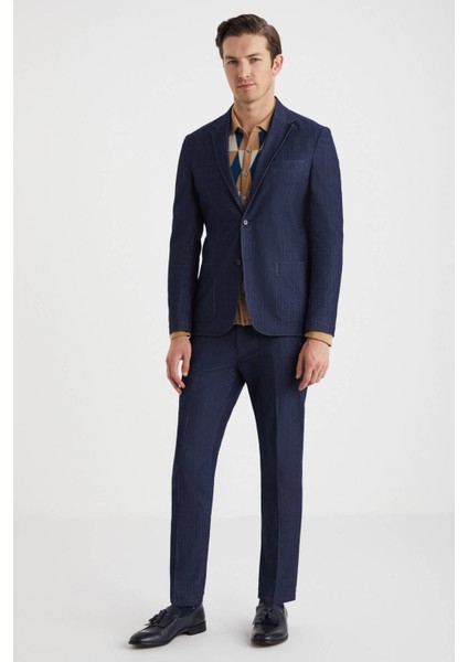 Saf Pamuk Lacivert Blazer Ceket fiyatları