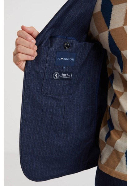 Saf Pamuk Lacivert Blazer Ceket indirimleri