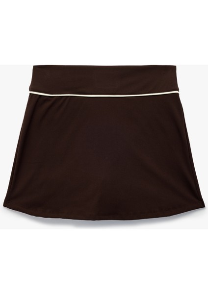 Yüksek Bel Biyeli Mini Spor Şort Etek fiyatları