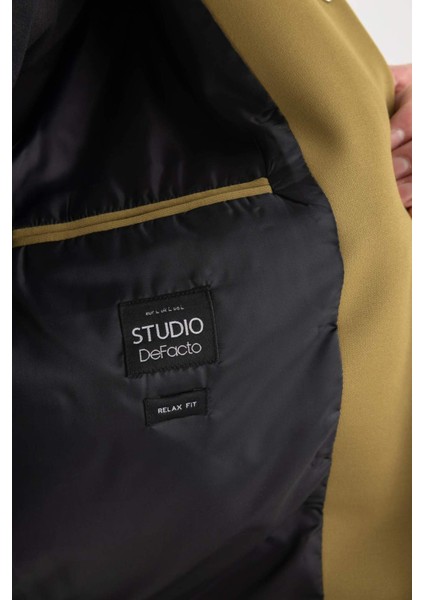 Relax Fit Polo Yaka Ceket Mont Mevsimlik Baharlık Çıtçıtlı Fermuarlı Cepli B6711AX24SP