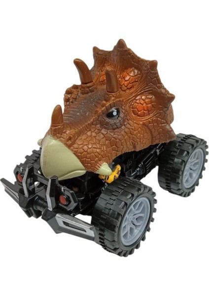 Sürtmeli Dinazor Robota Dönüşen Araba 14 cm - Kahverengi (Lisinya)
