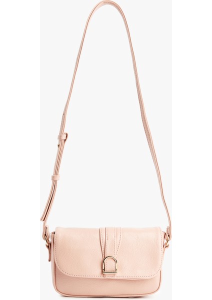 Suni Deri Metal Tokalı Askılı Çapraz Çanta