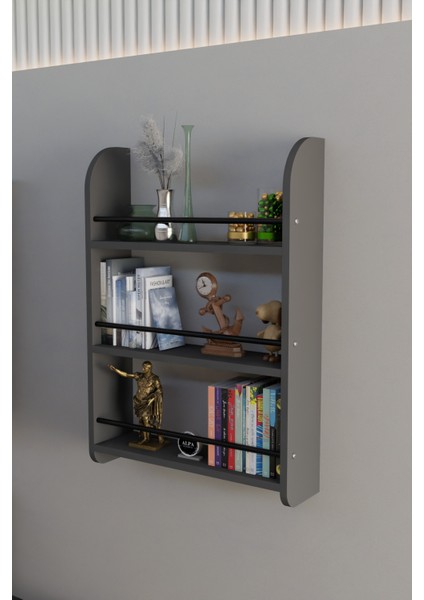 Modern Ahşap 3 Katlı 90 cm Çalışma Odası Kitaplık Rafı - Duvar Tipi Montessori Kitap Düzenleyici fiyatları