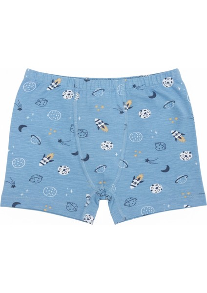 Özkan 31802 5'li Paket Erkek Çocuk Karışık Renkli Desenli Pamuklu Yumuşak Rahat Şort Boxer