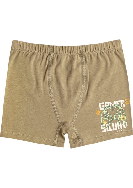 Özkan 31802 5'li Paket Erkek Çocuk Pamuklu Karışık Renkli Desenli Yumuşak Rahat Şort Boxer