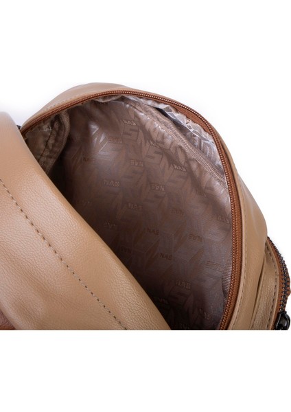 Kadın Çok Gözlü Büyük Boy Sırt Çantası Kum Taba indirimleri