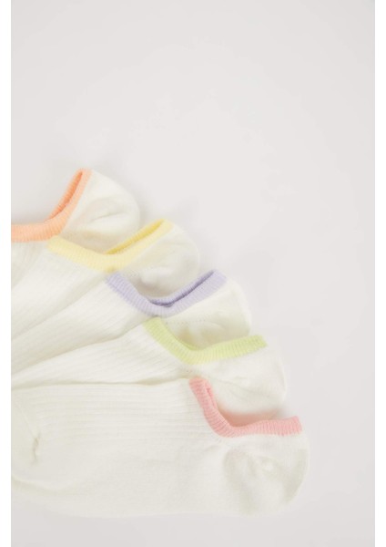 Kadın 5'li Pamuklu Sneaker Derbi Çorap B6072AXNS