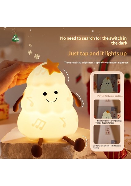 Üç kademeli karartma ve zamanlayıcı özelliğine sahip Noel ağacı silikon gece lambası telefon tutucu. (Yurt Dışından) modelleri