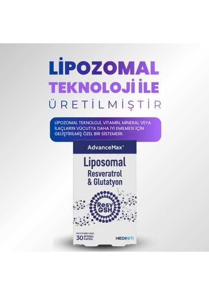 Lipozomal Resveratrol Glutatyon 30 Kapsül fırsatları