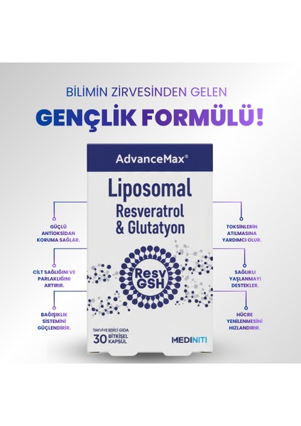 Lipozomal Resveratrol Glutatyon 30 Kapsül indirimleri