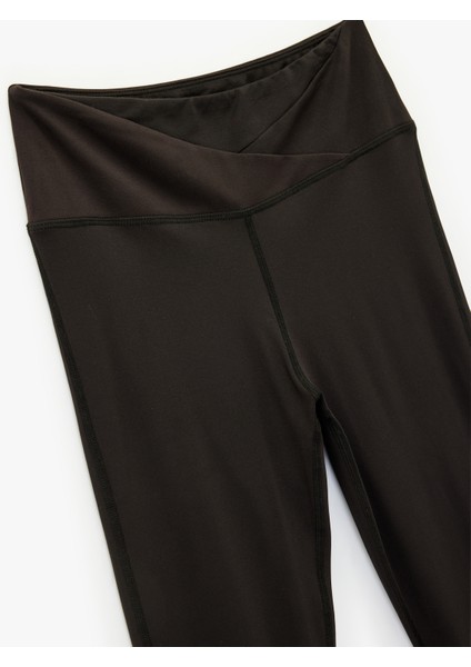 Asimetrik Yüksek Bel Dikiş Detaylı Slim Fit Spor Tayt modelleri