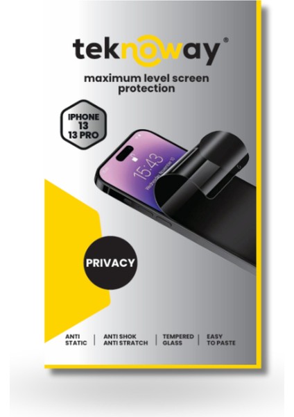 iPhone 13/13 Pro Antistatik Ekran Koruyucu Hayalet