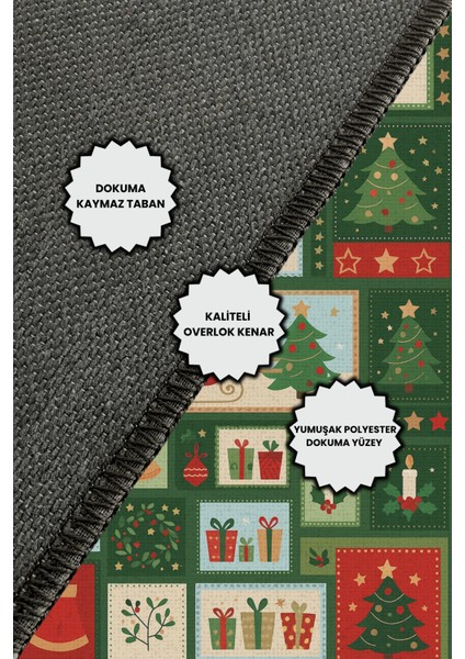 Yılbaşı Temalı Dijital Baskılı Halı Yeni Yıl Hediyesi Parti Halısı indirimleri