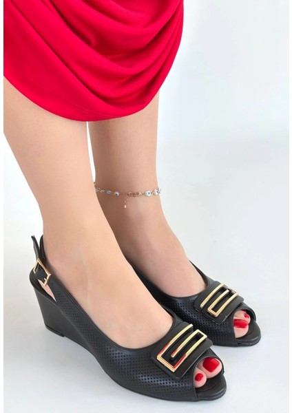 Techmrt Mamba Siyah Cilt Dolgu Topuk Ayakkabı (Numara: 37) fiyatları