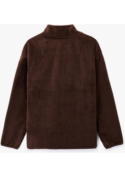 Uzun Kollu Cepli Yarım Fermuarlı Polar Sweatshirt fiyatları