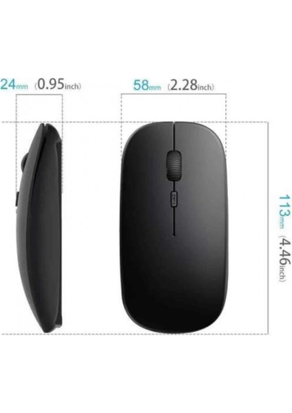 Siyah Wireless Kablosuz Sessiz Mouse Bluetooth Bağlantılı modelleri