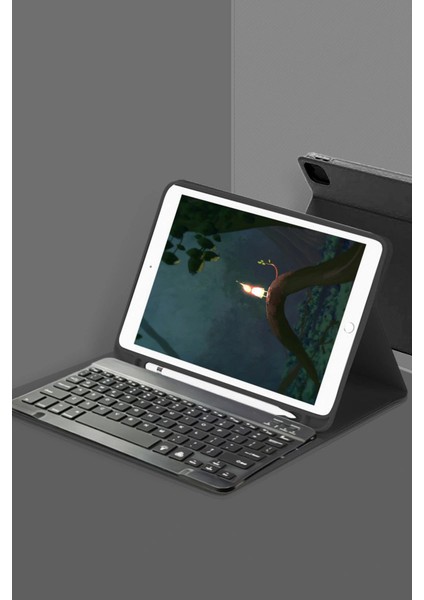 Ipad Air 11 (2024) Kılıf KC01 Smart Klavyeli Tablet Kılıfı - Siyah