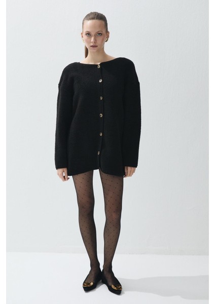 Kadın Siyah Renk Iliklenebilir Uzun Peluş Ceket indirimleri