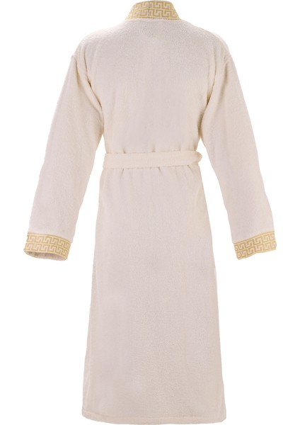 Pamuk Bornoz | Greek Desen-Krem-Cepli-Erkek-Kadın