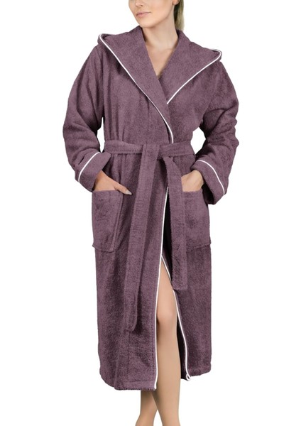 Bornoz Pamuk-Kapüşonlu-Biyeli-Cepli-Mürdüm fiyatları