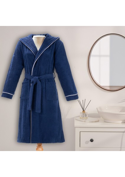 Bornoz Pamuk-Kapüşonlu-Biyeli-Cepli