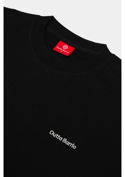 Siyah Basic Oversize Baskılı Tişört
