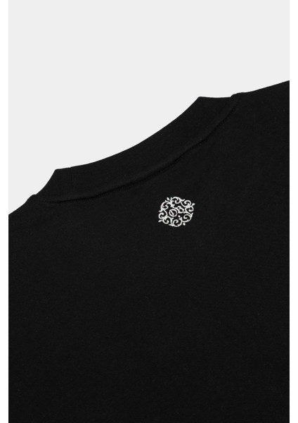 Siyah Basic Oversize Baskılı Tişört
