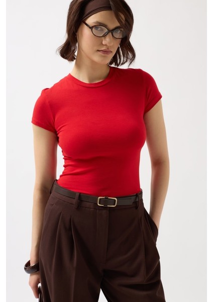 Likralı Basic T-Shirt