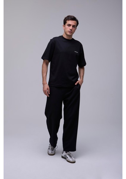 Siyah Oversize Eski Ingiliz Köşkü Baskılı Tişört fiyatları