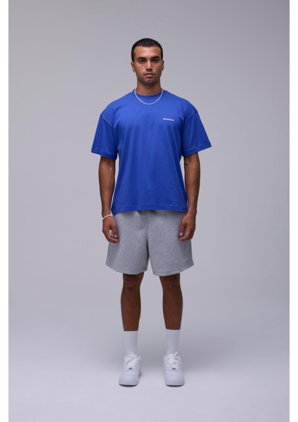 Saks Mavisi Basic Oversize Fit Tişört