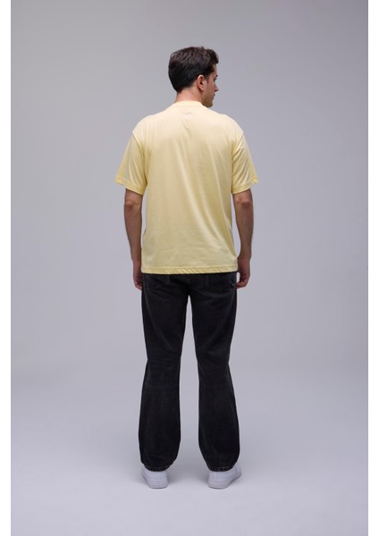 Sarı Basic Loose Fit Oversize Tişört fiyatları