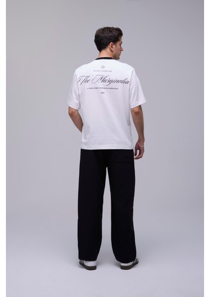 Kırık Beyaz Oversize The Marginalia Baskılı Tişört