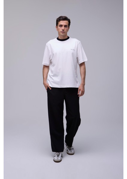 Kırık Beyaz Oversize The Marginalia Baskılı Tişört fırsatları