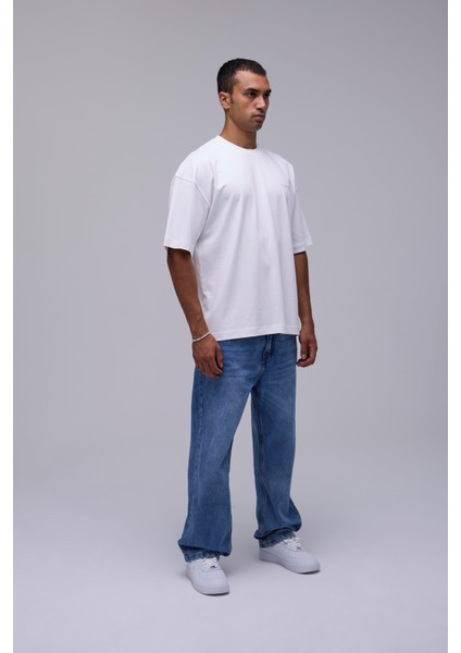 Kırık Beyaz Oversize Efsanevi Model Baskılı Tişört modelleri