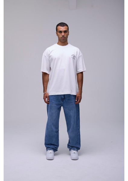 Kırık Beyaz Oversize Sublime Melek Baskılı Tişört fiyatları